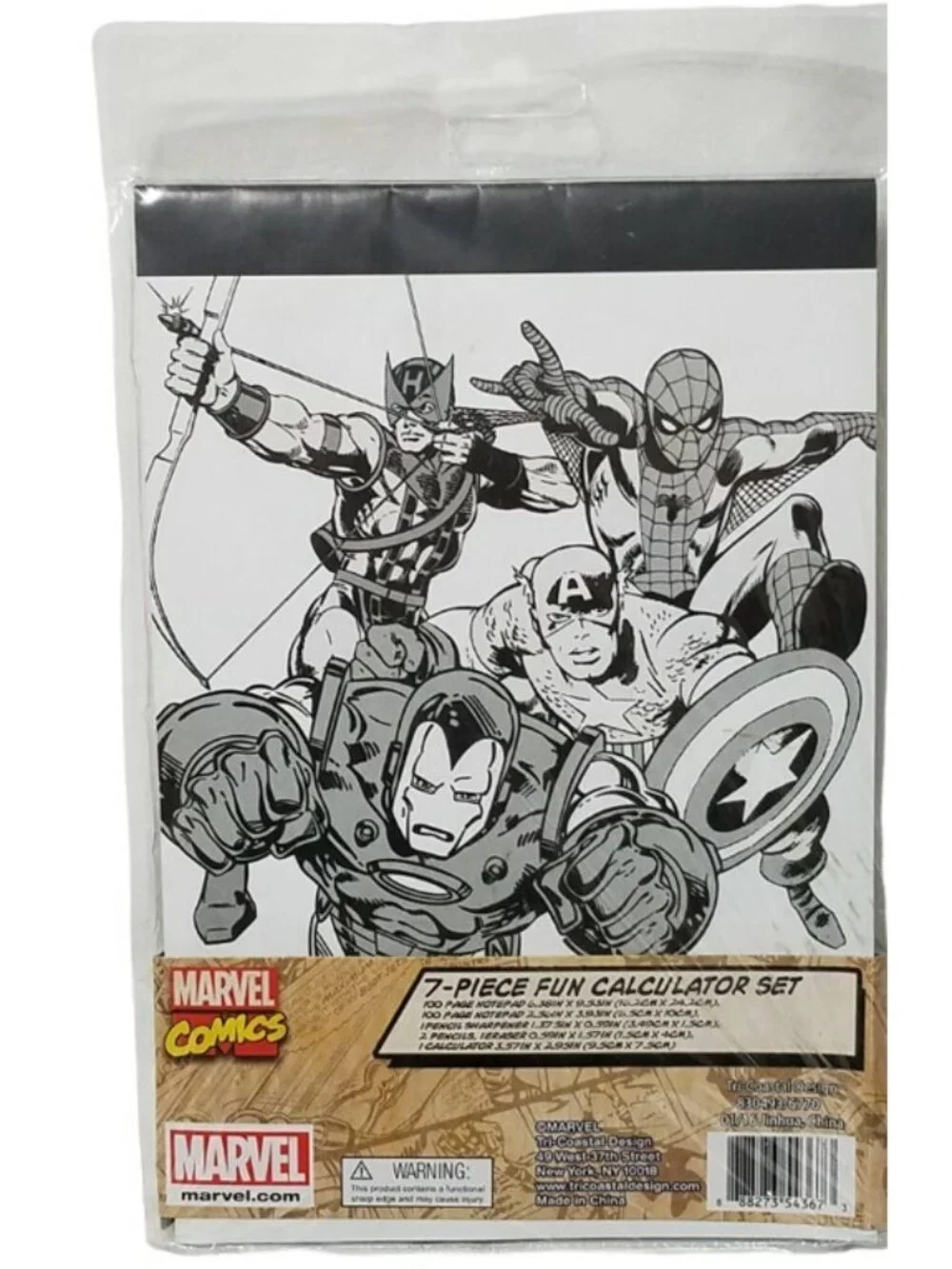 Marvel Classic Superhero 7pcs Calculator & School Supplies Gift Set - NEW